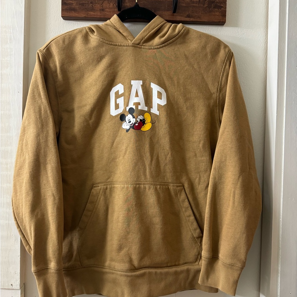 GAP Disney Kid's Tan Hoodie with Mickey Mouse Graphic
